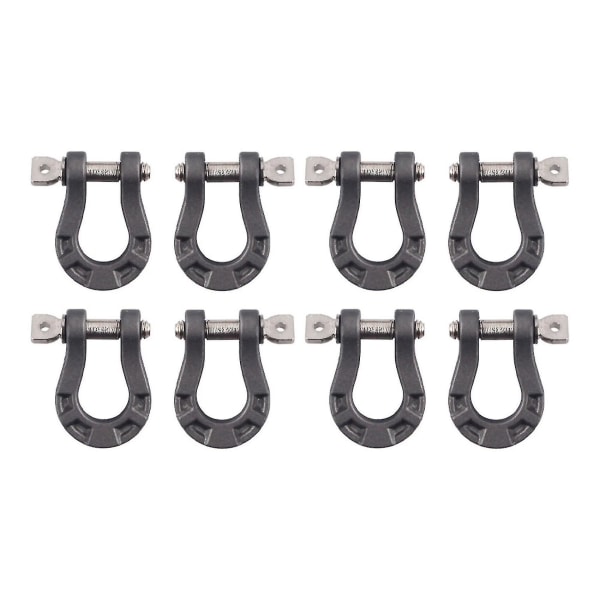 8 stk. metal kofanger D-ring trækhægte, kompatibel med 1/10 Traxxas Trx4 D90, grå