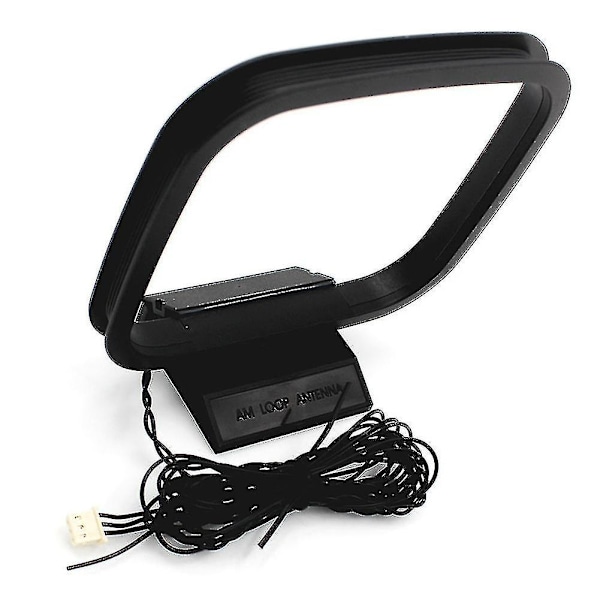 1 stk Fm Am Loop Antenne for mottaker med 3-pin mini-kontakt for Sharp Chaine Stereo Av Receiver Black