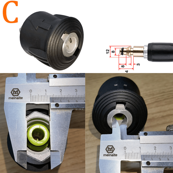 Adapter til højtryksrenser til pistol og højtryksrenser, kun Co