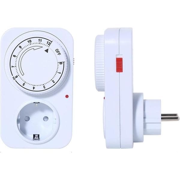 Timer Switch Mechanical Timer Socket 12-Hour Timing Power Off Time Control Switch Power Outlet 16A 3680W Lamp Pump Time Relay