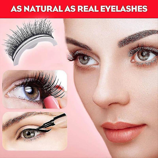 Reusable Self Adhesive Eyelashes Natural Look Washable No Glue Waterproof