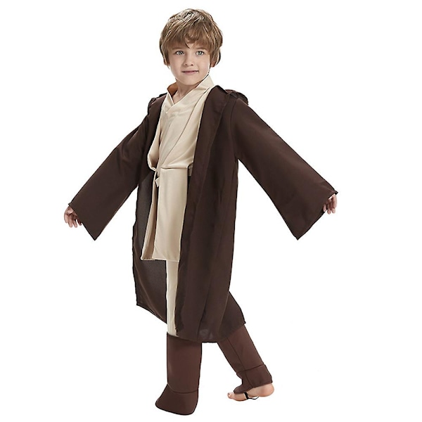 4-12 år Gutter Star Wars Obi-Wan Kenobi Jedi Ridder Kostyme Bokuke Dag Fancy Dress Halloween Party Uniform Kåpe Bukser Belte Cosplay Antrekk 7-9 Years