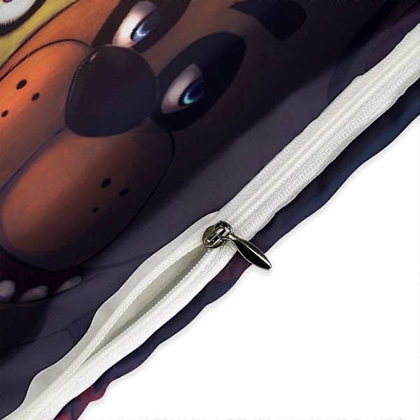 v1308 Five Nightat Freddy Täcke Set Tjockt Mjukt 3-delars Sängklädesset Året Runt Täcke med 2 Örngott för Vuxna Kvinnor Flickor Tonåringar Hemrum 135x200cm 53x78in
