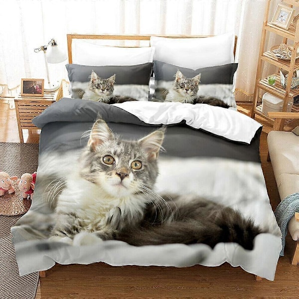 v4175 Sängkläder Sött Kattunge Små Katter Djur Påslakanset Barn Mjuka Hemtextilier Sängkläder IU4175 135x200cm 53x78in