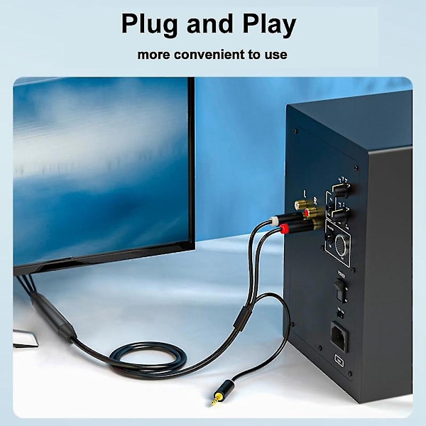 Digital till analog ljudkonverteringskabel, digital Spdif/optisk & koaxial till analog L/r Rca ljud C Black