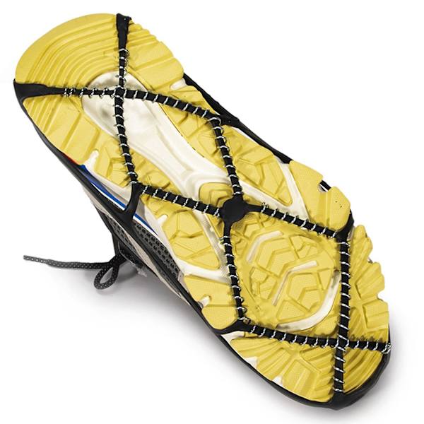 Farfi 1 par Anti Slip Sne Traction Cleats Fjedre Design Rustfrit Stål Høj Styrke Sko Is Pigge Til Klatring Black