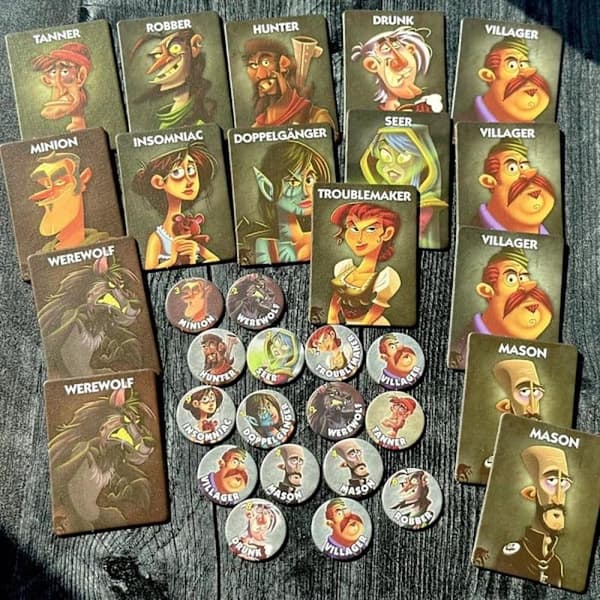 Bezier-lautapeli One Night Ultimate Werewolf, musta