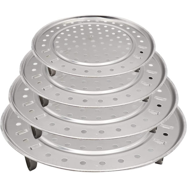 4 stk. Rundt Dampstativ i Rustfrit Stål til Trykkoger 20/22/24/26cm (3-h)