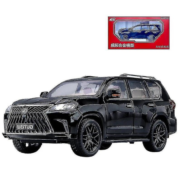 1/18 Lexus Lx570 Suv Sport Lekebil Diecast Metallmodell Miniatyr Pull Back Lyd Lys Dører Åpningsbar Samling Gave Til Barn black