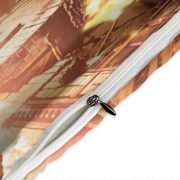 v1172 Attack On Titan Täcke Set Tjockt Mjukt 3 Delars Sängklädesset Året Runt Täcke med 2 Örngott för Vuxna Kvinnor Flickor Tonåringar Hem Rum Deco 135x200cm 53x78in
