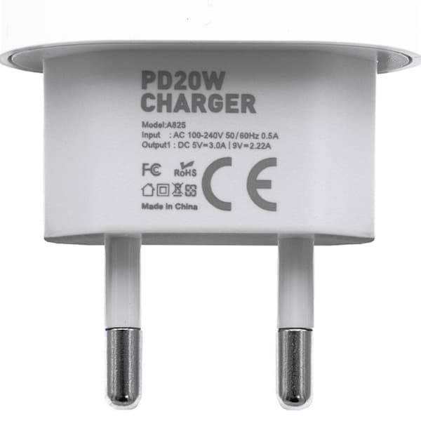iPhone-lader - Hurtiglader - Adapter + Kabel 20W USB-C Hvit 4-Pack iPhone