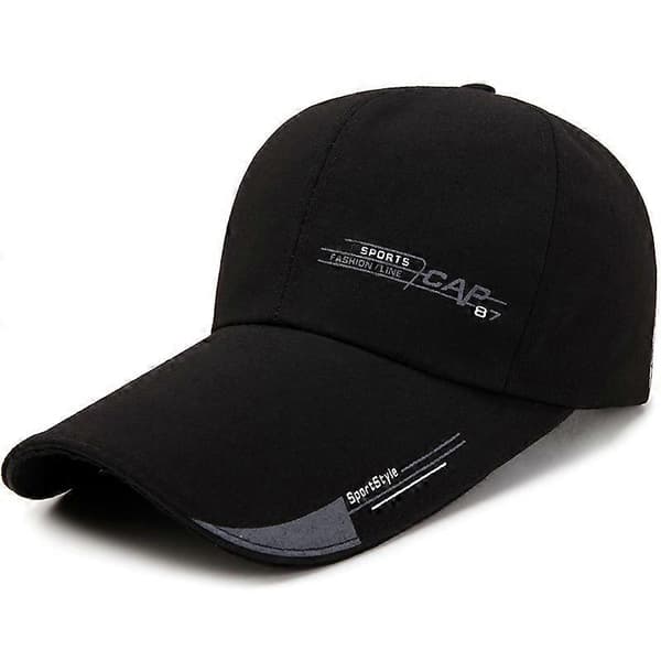 Unisex Extra Long Visor Cap Summer Sport Adjustable Sun Hat Black Black
