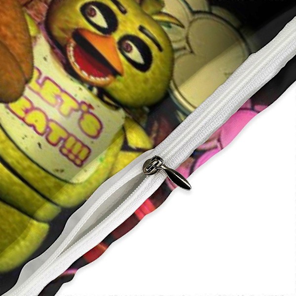 x254 Five Nights at Freddy's Dynebetræk i Mikrofiber Sengelinned Sæt 3D Printet Letvægts 3 Dele Dynesæt, 1 Dynebetræk og 2 Pudebetræk 200x200cm 78x78in