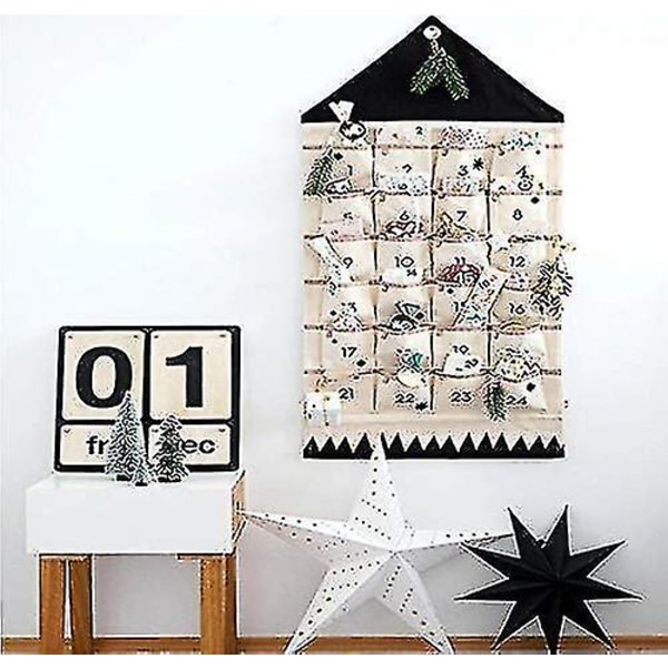 Festive Fillable Advent Calendar With 24 Pockets For Christmas Countdown