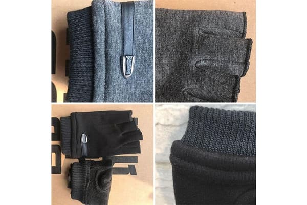 Vinter Svarta Varma Ullhandskar Halvfinger Bullet Handskar - L