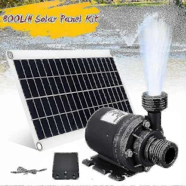 Solcellsdriven trädgårdsfontänpump - Tyst drift, 800 L/h, 12 V DC (50 W)