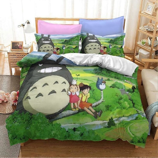 v4952 Lakanat 3kpl Vuodevaatesetti TOTORO Sarjakuvat Peittopussi SK Lakanat IU4952 135x200cm 53x78in