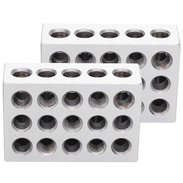 123 Block 1 2 3 Block Metrisk Krom Stål Silver 1 Par 1‑2‑3 Block 23 Hål Matchade 0,0002In Maskinist 123 Jigg Ultra Precision Industriell Tillförsel