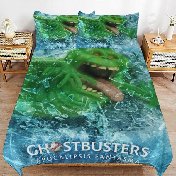 x332 Ghostbusters Dynebetræk i Mikrofiber Sengelinned Sæt 3D Printet Letvægts 3 Dele Dynesæt, 1 Dynebetræk og 2 Pudebetræk til Børn Drenge 135x200cm 53x78in