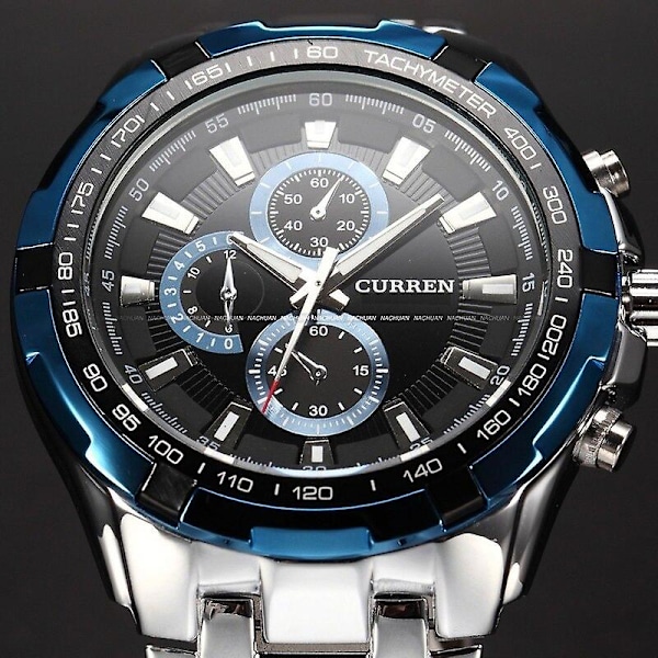 CURREN Herreure Top Brand Luksus Guld Sort Quartz Herreur Mænd Militær Sport Ur Mænd Armbåndsur 8023 Relogio Masculino Gold White Sliver