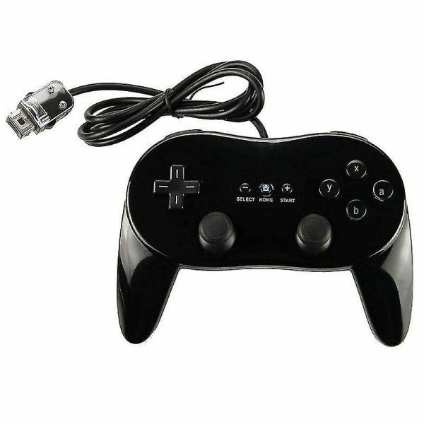 2023 Pro Gamepad for Nintendo Wii, andre generasjons klassisk kablet spillkontroller black