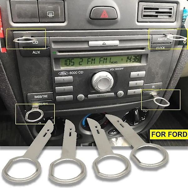 2 par radio CD stereo fjernelse nøgleudtræk til Ford Focus Mondeo C-Max Fiesta Transit biludtræk installationsværktøjer