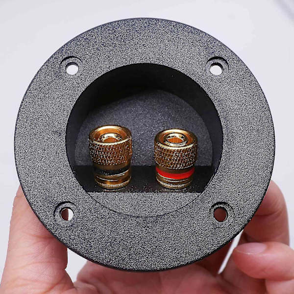 3 stk. DIY Hjemmebilstereo 2-veis høyttalerboks terminalbindingspinn Rund fjærkoppkontakter Subwoofer-plugger (svart)