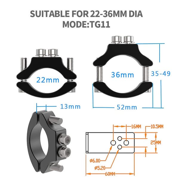 2 STK Lampefeste, Diameter 22mm-36mm