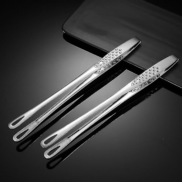 2 stk rustfritt stål matklype japansk stil grillklemme kjøkken serveringsklype for stekt fisk biff