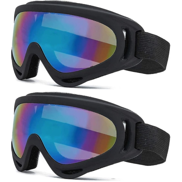 Unisex Ski Goggles For Wind And Uv Protection, Ski Goggles For Motorcycles And Snowmobiles (two)