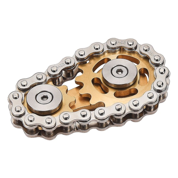 Ny 2023 Hot Rustfritt Stål Kjedehjul Fidgets Kjede Fidget Cube Gir Kobling Sykkelkjede Nyhet Fidget Blokk Kinetisk Skrivebordsleke silvergold