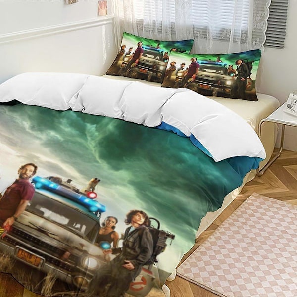 x99 Ghostbusters 3-osainen vuodevaatesetti Lämmin ja mukava pehmeä pussilakanasetti, jossa 1 pussilakana ja 2 tyynyliinaa makuuhuoneeseen b99 135x200cm 53x78in