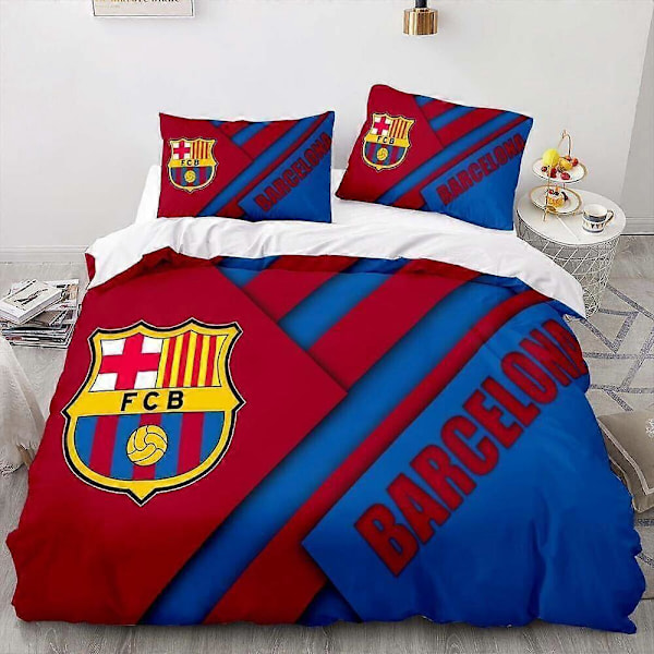 v379 Sängkläder FC Barcelona Fotbollsklubb Logotyp Färgglada 3 Påslakanset Sängkläder IU379 135x200cm 53x78in