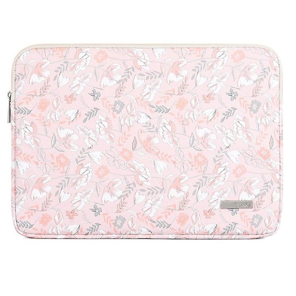 CANVASARTISAN G4-01 13-tommer Laptop PU Læder Opbevaringspose Blomst og Blade Print Notebook Sleeve