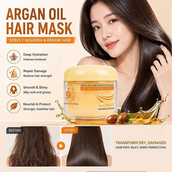 Arganolje Keratin Hårmaske - 300ml
