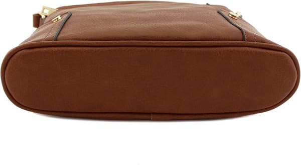 Stor crossbody-taske med tre lynlåslommer