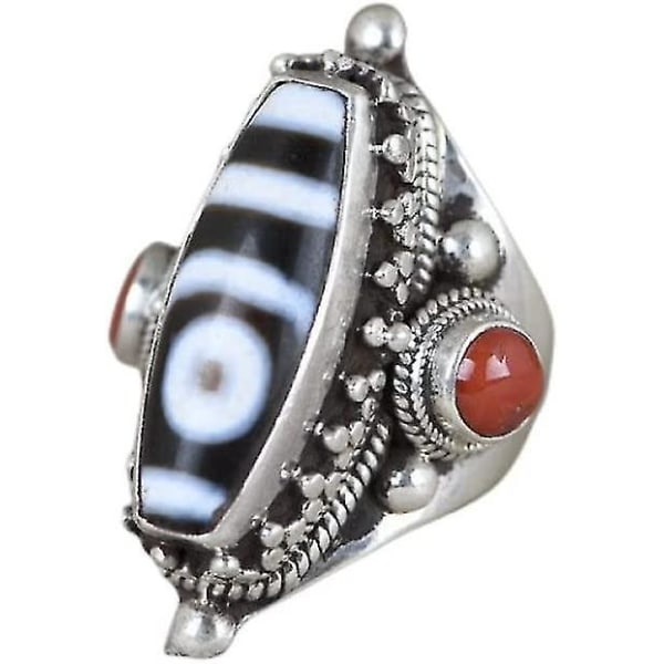 Sølvring, Unik Justerbar Ring, Nepal Amulet Kollektion