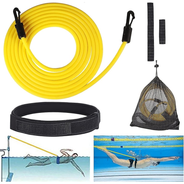 Justerbar pool simning elastisk, 4m motstånd simning bälte, professionell vuxna barn simning elastisk, simning bälte, simning elastisk för träning
