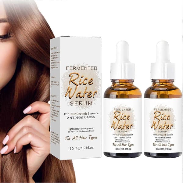 Risvatten Hårväxtserum, 2 st Risvatten för Hårväxt, Risvattenserum, Närande och Tillväxtstimulerande Serum 2pcs