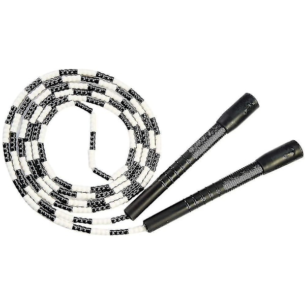 Hoppetau - Mykt perlet segment hopptau - Justerbart flokefritt fancy tau for trening Black