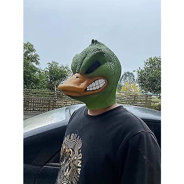 Halloween Dekoration Arg Anka Mask Kostym Fest Cosplay Djur Latex Mask Rolig Anka Vuxen Huvudskydd RED