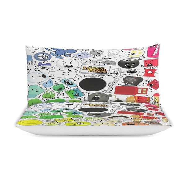 x244 Battle for Dream Island BFDI Peittopussilakana Mikrokuituinen vuodevaatesetti 3D-painettu kevyt 3-osainen peittosetti, 1 peittopussi ja 2 tyynyliinaa 240x260cm 94x102in