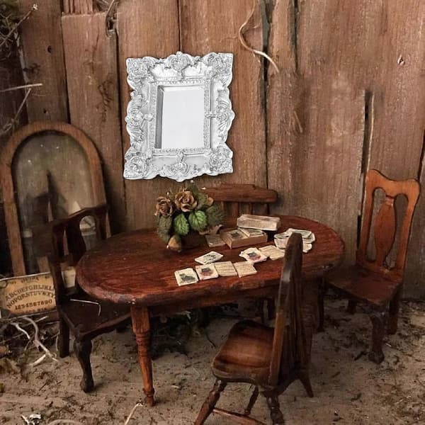 Speil Mini Harpiksdekorasjon for 3 stk miniatyrhusmodeller