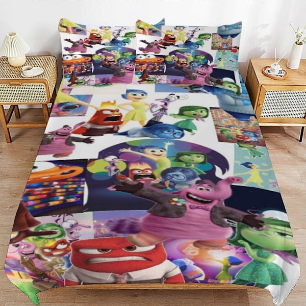 x497 Innsiden Ut 2 Dynetrekk Mikrofiber Sengesett 3D-trykt Lettvekt 3-delt Dynesett, 1 Dynetrekk og 2 Putetrekk for Barn Gutt 200x200cm 78x78in