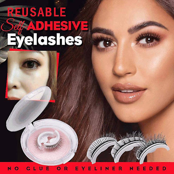 Reusable Self Adhesive Eyelashes Natural Look Washable No Glue Waterproof