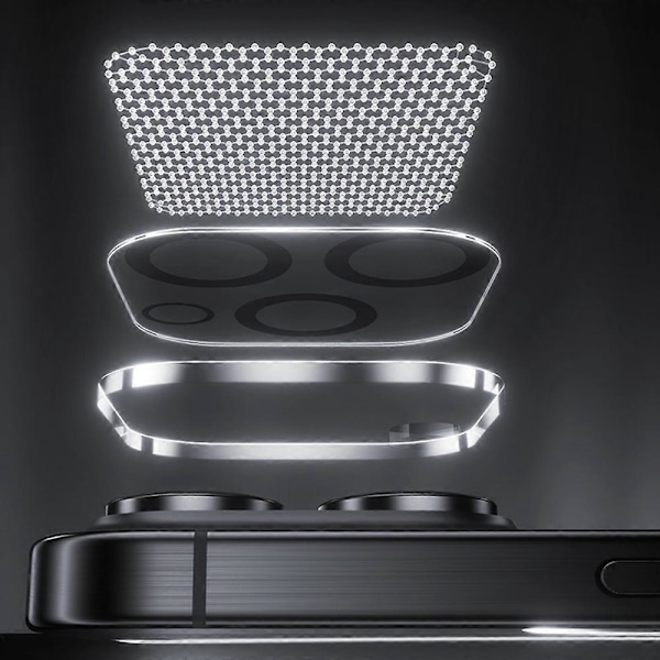BENKS Kameraskydd för iPhone 16 Pro Max 16 Pro - Högkvalitativt Aluminium-Kiselglas