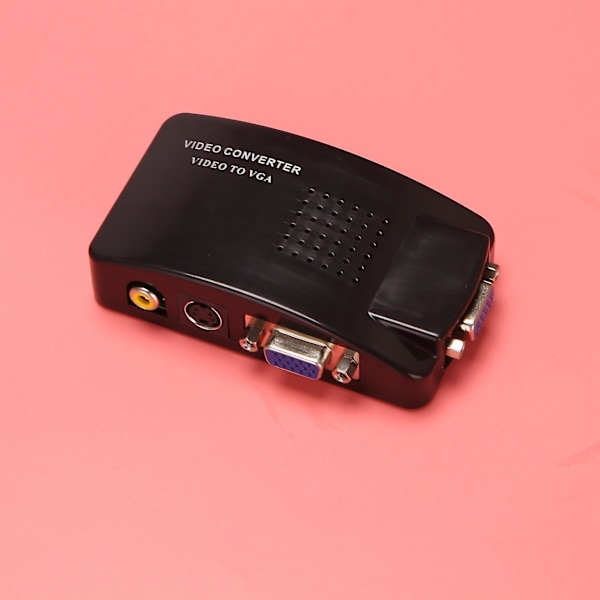 AV till VGA-adapter RCA VGA-omvandlare PC RCA Komposit S-video AV-ingång till PC VGA LCD-utgång Konverter