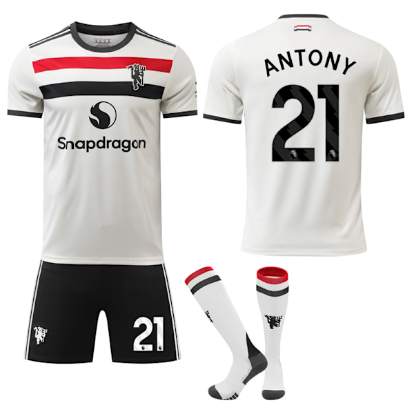 Manchester United 2024-2025 bortedrakt for barn og voksne med sokker No.21 ANTONY No.21 ANTONY No.21 ANTONY M