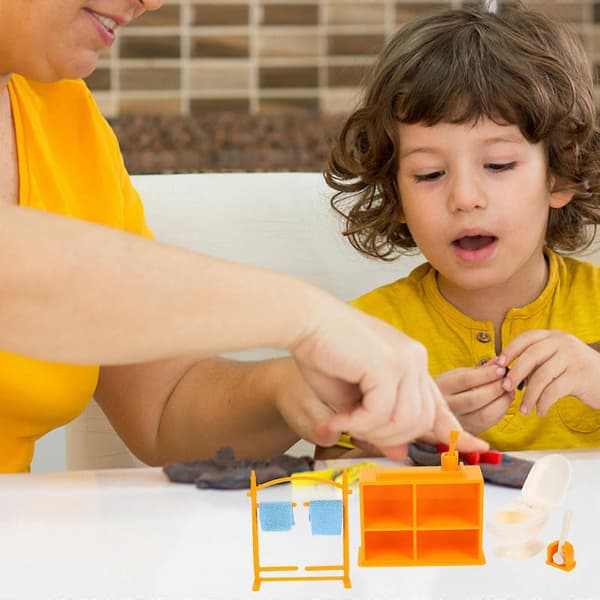 Miniatyrhusmöbler Badrumstillbehör för lek 1 set plast
