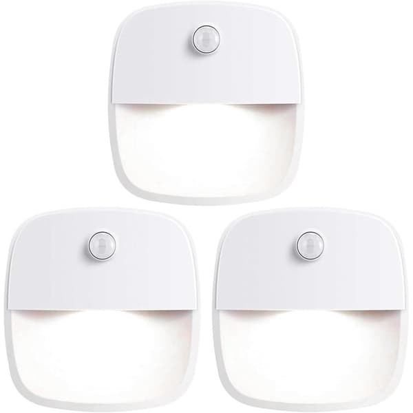 Rörelsesensorlampa, 3-pack batteridriven rörelsesensor nattlampa, rörelsesensorlampor för inomhusbruk